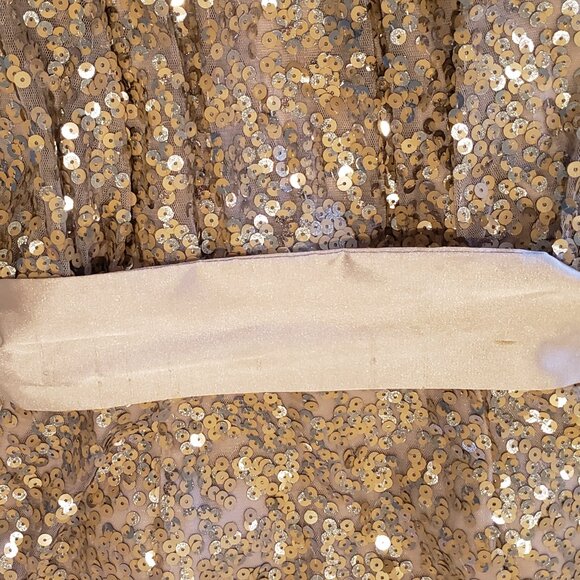 City Triangles Gold Sequin Fit and Flare Holiday Party Evening Dress - Picture 10 of 10